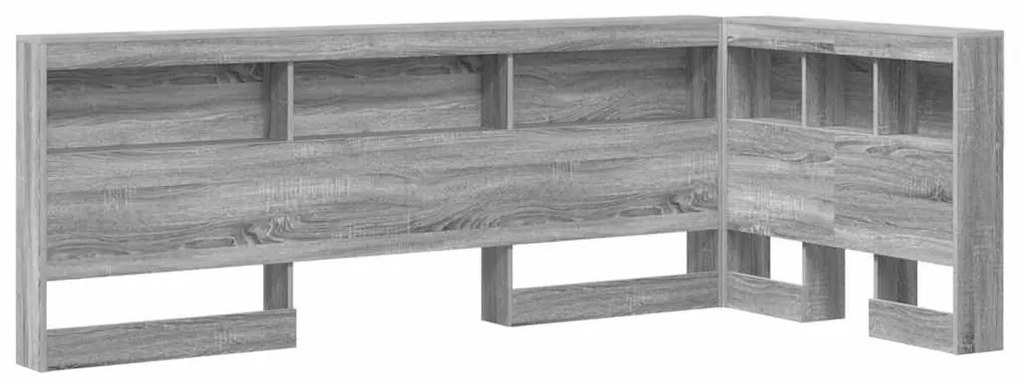 Tároló fejtámla polcokkal tárolóval Szürke Sonoma 90 cm Faanyag