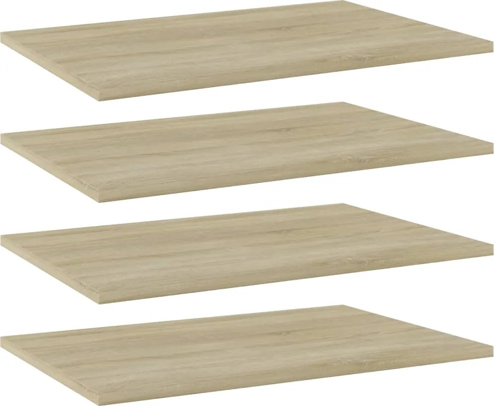 vidaXL 4 db sonoma tölgy színű szerelt fa könyvespolc 60 x 40 x 1,5 cm