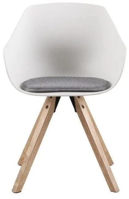 Fehér-szürke kárpitozott karfás étkezőszék szett 2 db-os Tina – Actona