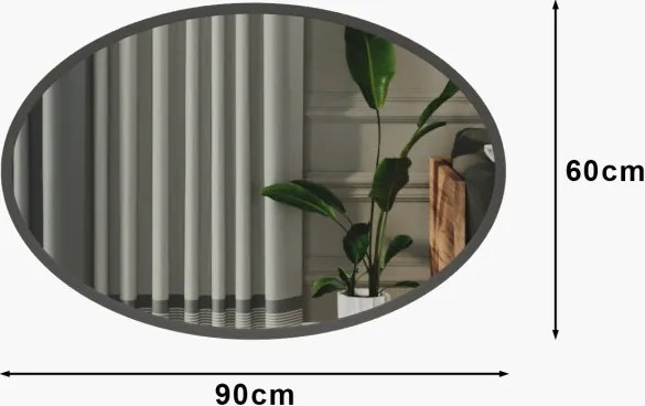 Beyo tükör, antracit, 60 cm