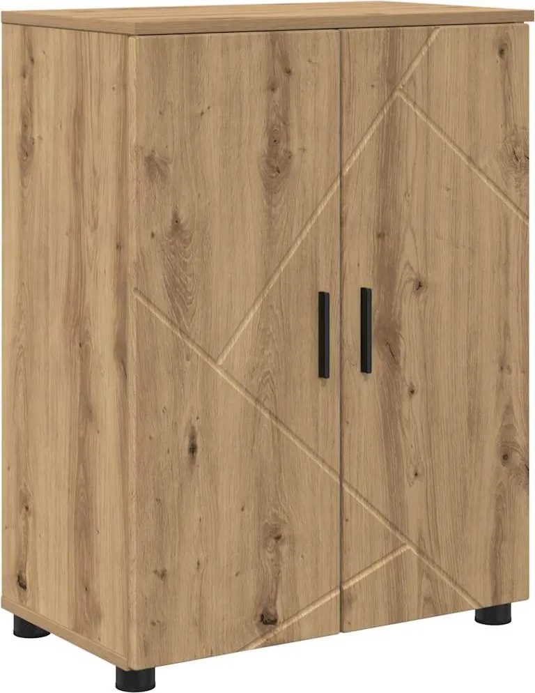 vidaXL Fürdőszoba Székény Artisan tölgy 60 x 35 x 80 cm Faanyag & Fém