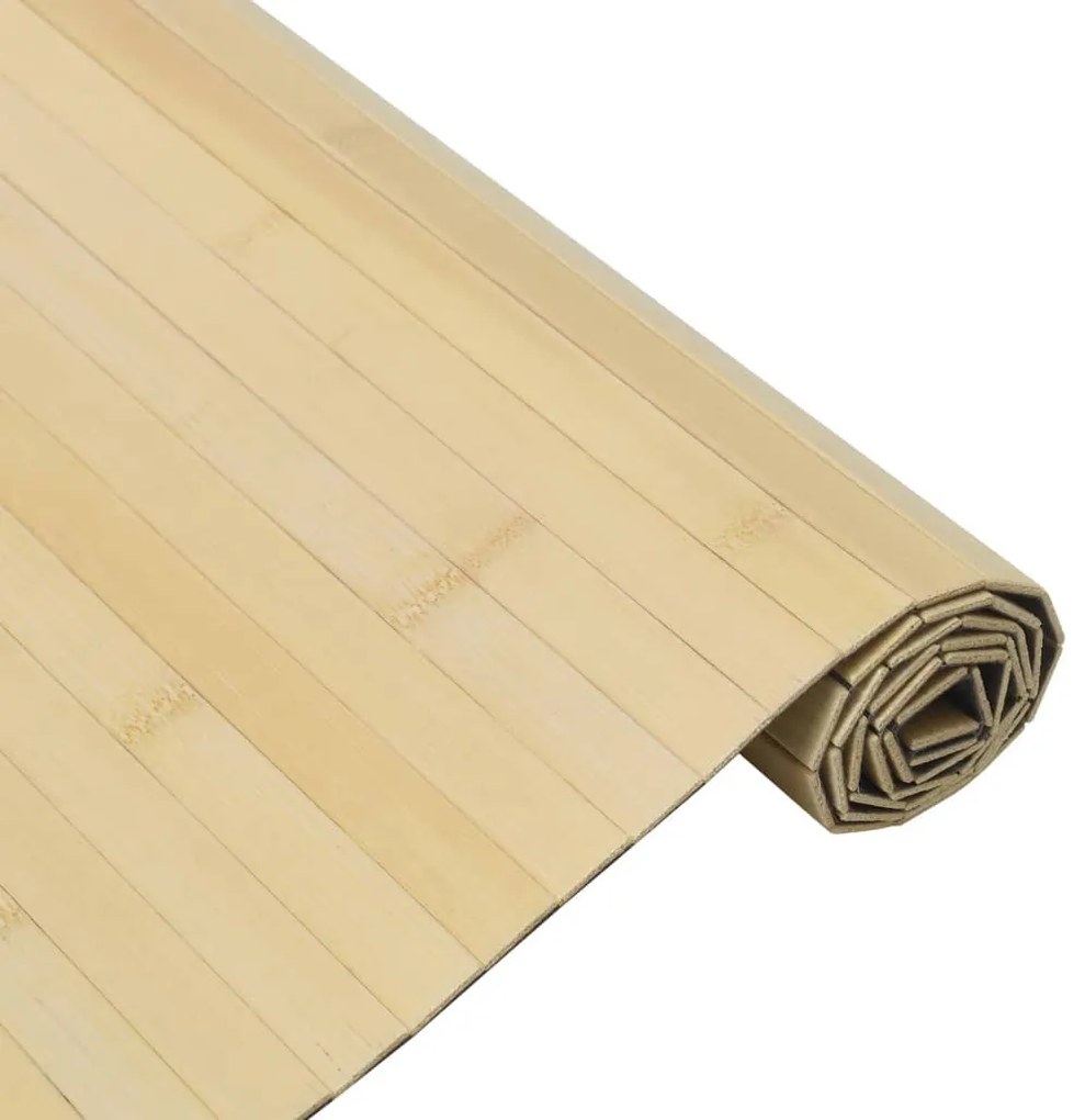 négyszögletű világos természetes bambusz szőnyeg 100 x 300 cm