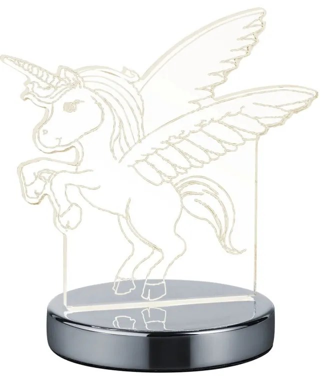 Fényes ezüstszínű LED asztali lámpa (magasság 17 cm) Karo – Reality