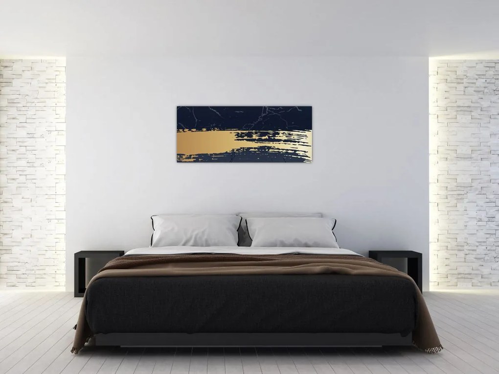 Kép - Kék és arany absztrakció N⁰2 (120x50 cm)