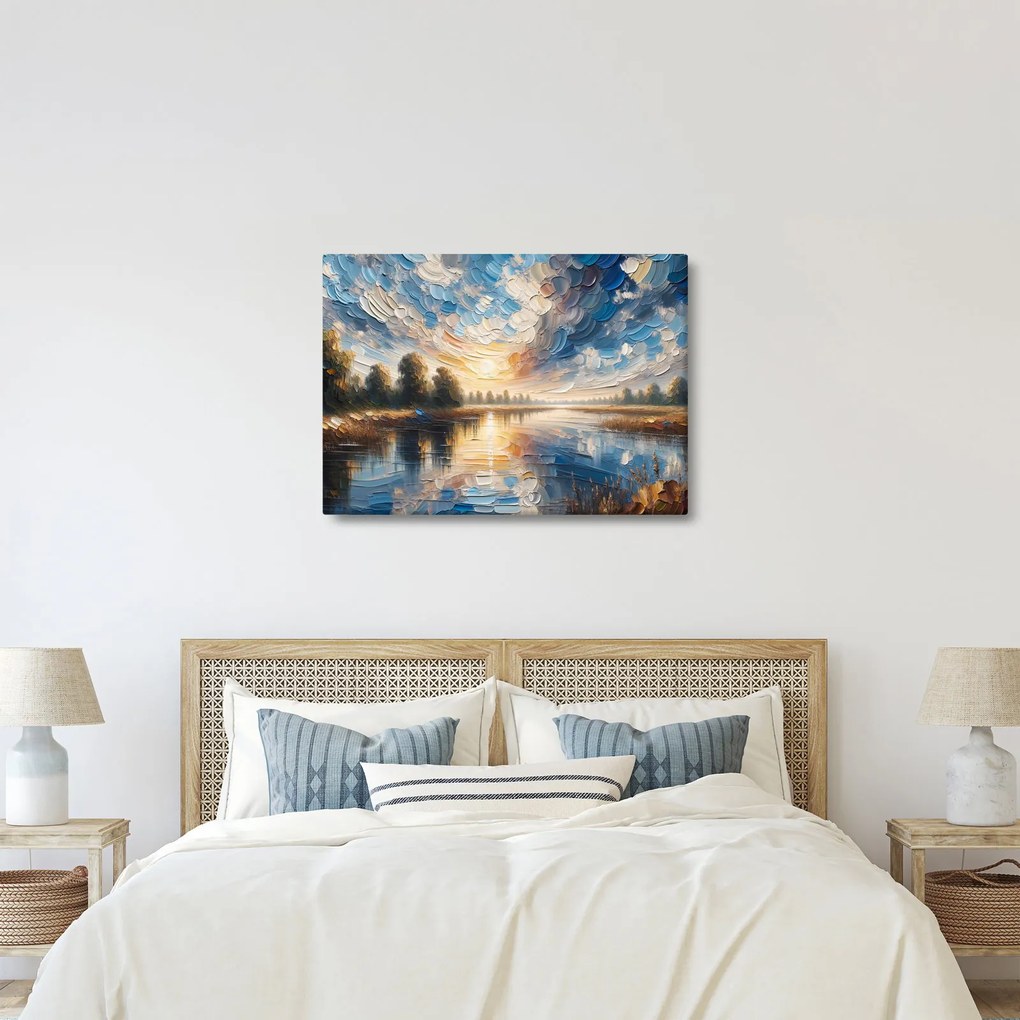 Kép - Napfestmény a víz felett (70x50 cm)