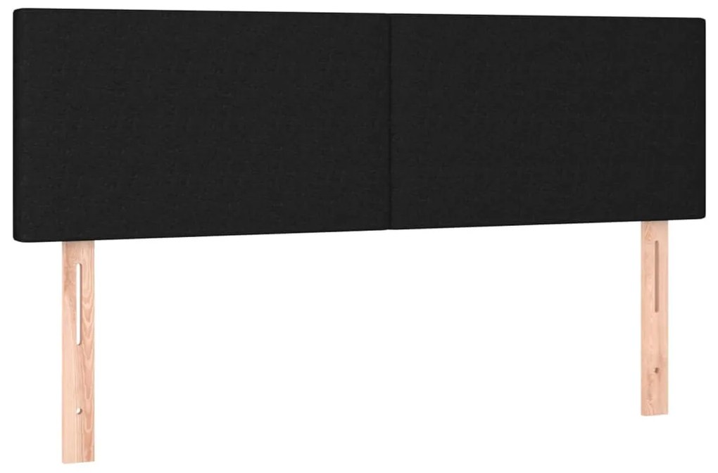 fekete szövet rugós ágy matraccal 140 x 190 cm