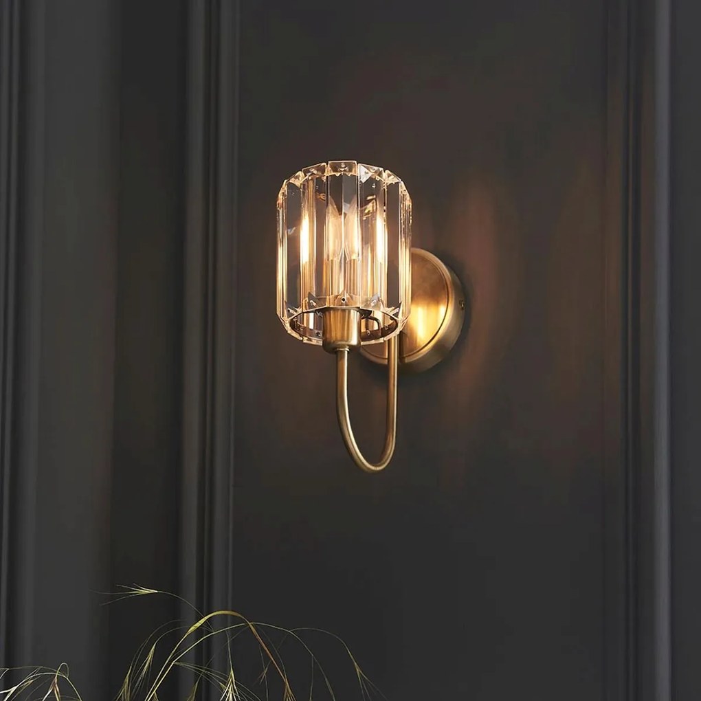 Endon glamour modern fali lámpa berenice antik sárgaréz átlátszó end107803