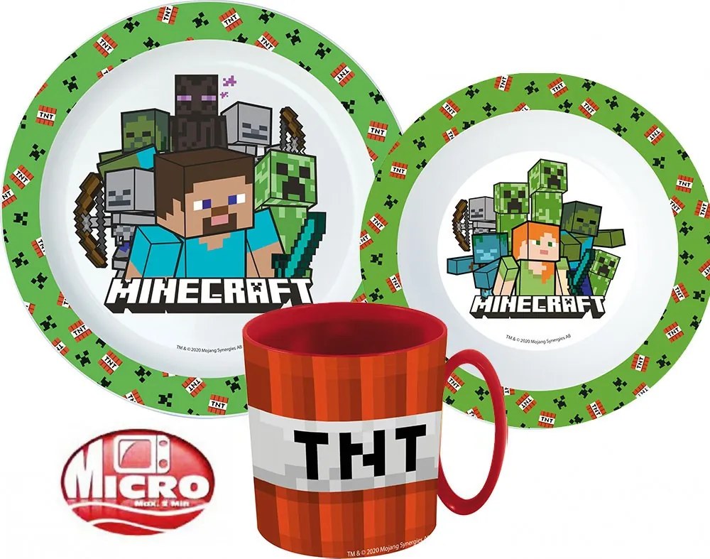 Minecraft étkészlet micro szett bögrével TNT