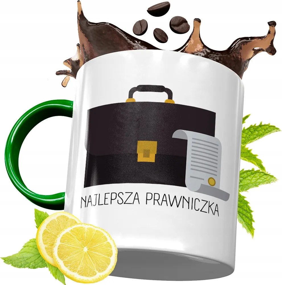 Zöld Bögre Ügyvédnőnek Ajándék, fényképes nyomattal