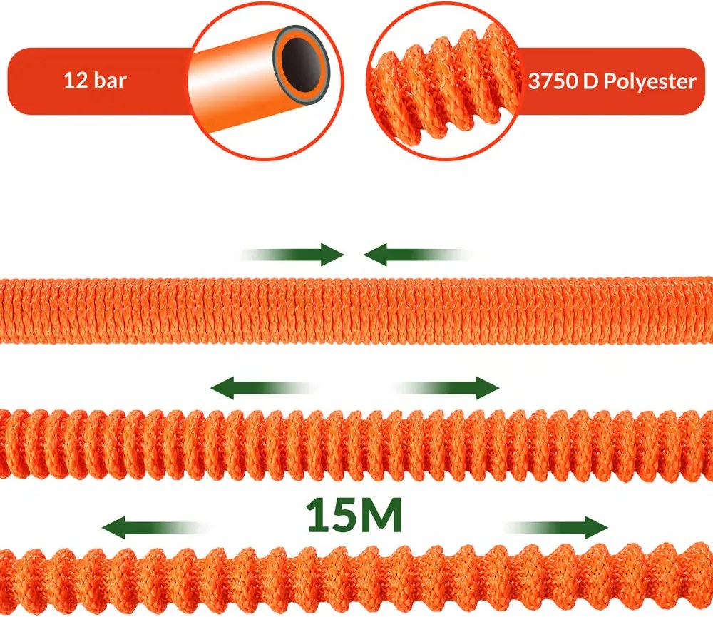 Deuba Kerti locsolótömlő 30 m - narancssárga