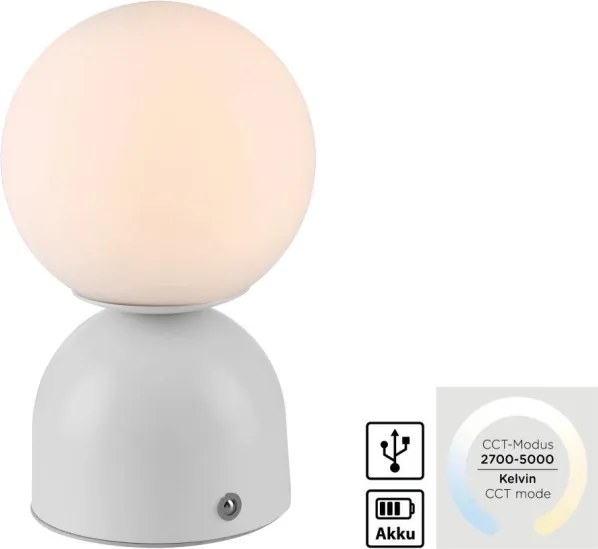Schöner Wohnen 19218-16 - LED-fényerőszabályozású asztali lámpa RUDI LED/1,2W/5V fehér