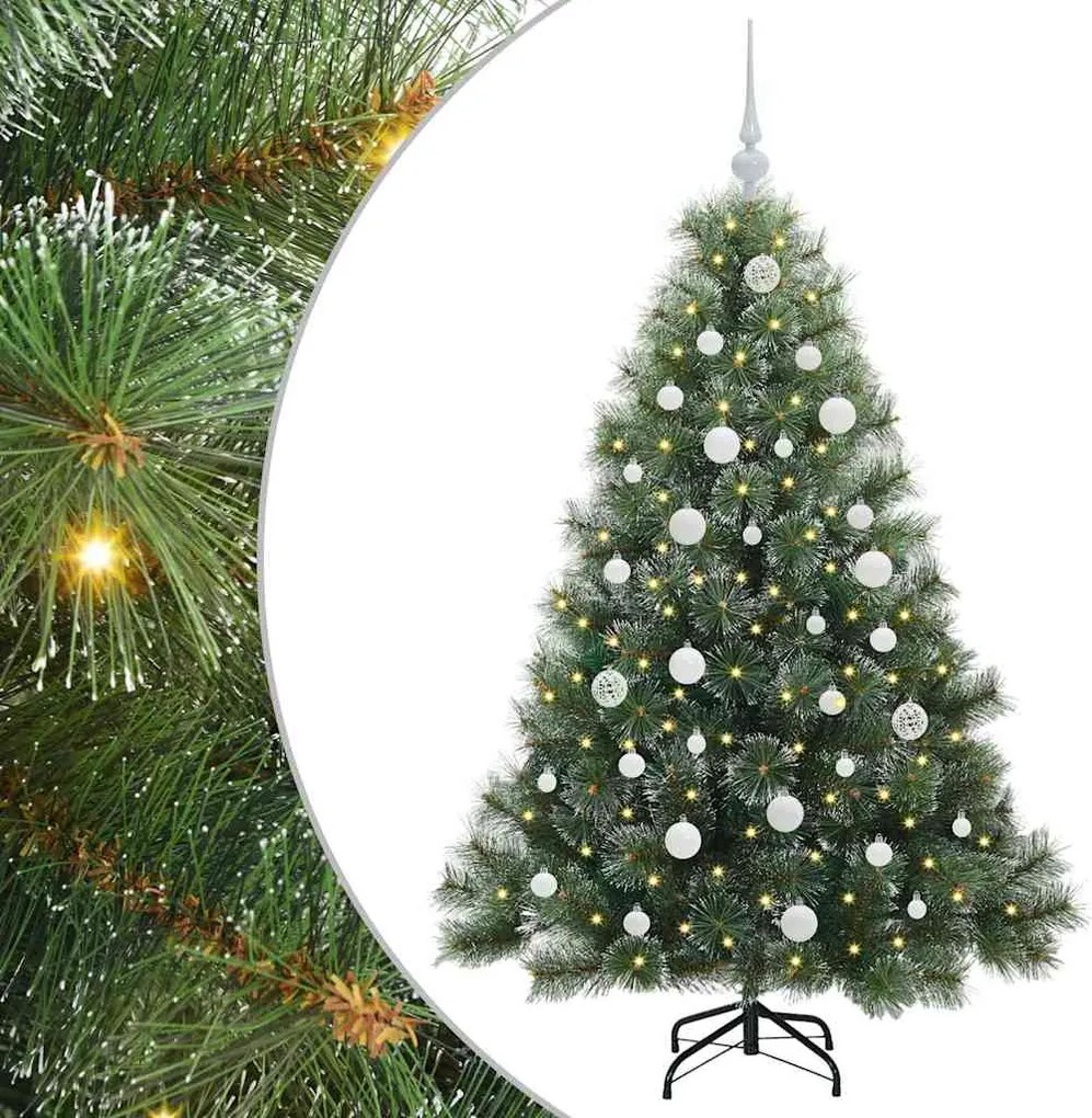 vidaXL Mű karácsonyfa 150 LED-del állvánnyal Zöld 150 cm PE és PVC