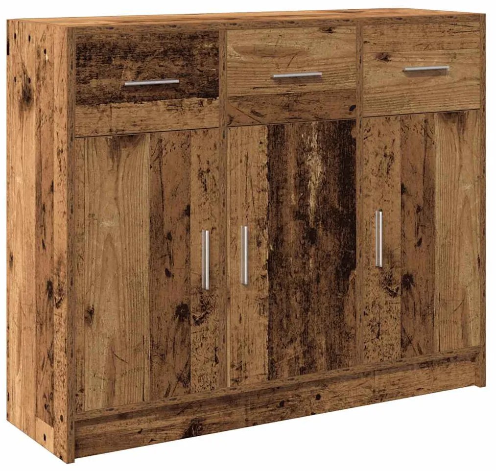 antik fa színű szerelt fa tálalószekrény 91x28x75 cm