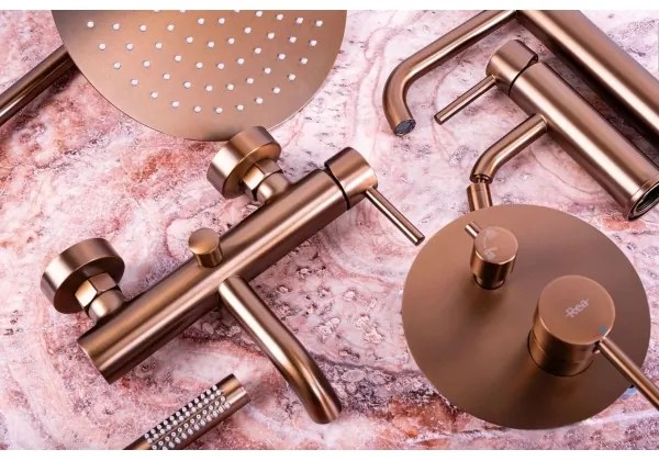 REA-B1112 - Mosdócsaptelep LUNGO 16,5 cm szálcsiszolt réz