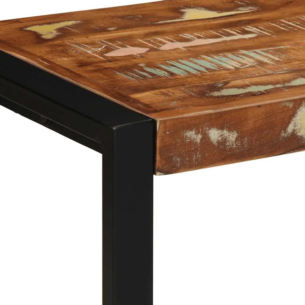 tömör újrahasznosított fa többszínű pad 80x35x45 cm