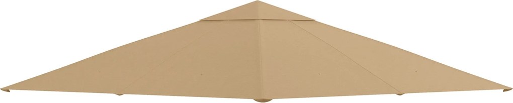 Outsunny Pavilon Napernyő Kerthez kb. 3 x 3 m, vízlepergető, csere napernyő, pavilon takaró, napvédelem, 8 vízelvezető nyílás, Poliészter, Bézs | Aoso