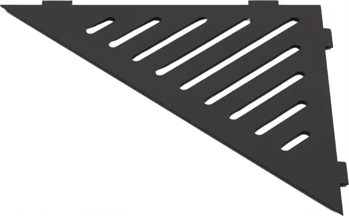 Sarok Polc Tusolóhoz, Fugába Illeszthető, Háromszög Alakú, Matt Fekete Rozsdamentes Acél