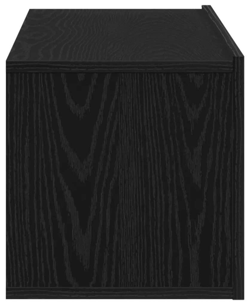 Fekete Tölgy Fali TV Szekrény 100x30x30 cm Épített Fa Anyagból