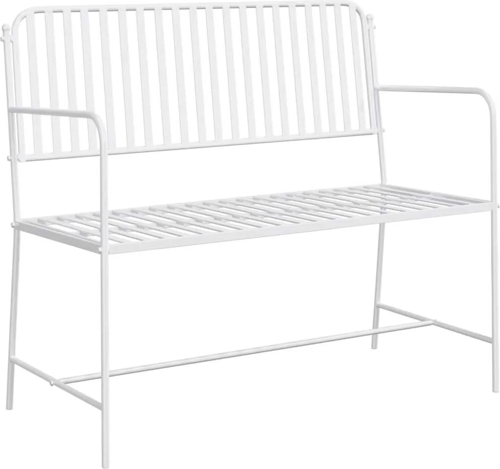 vidaXL Kerti pad Sima Fehér 103,5 x 51,5 x 90 cm Acél