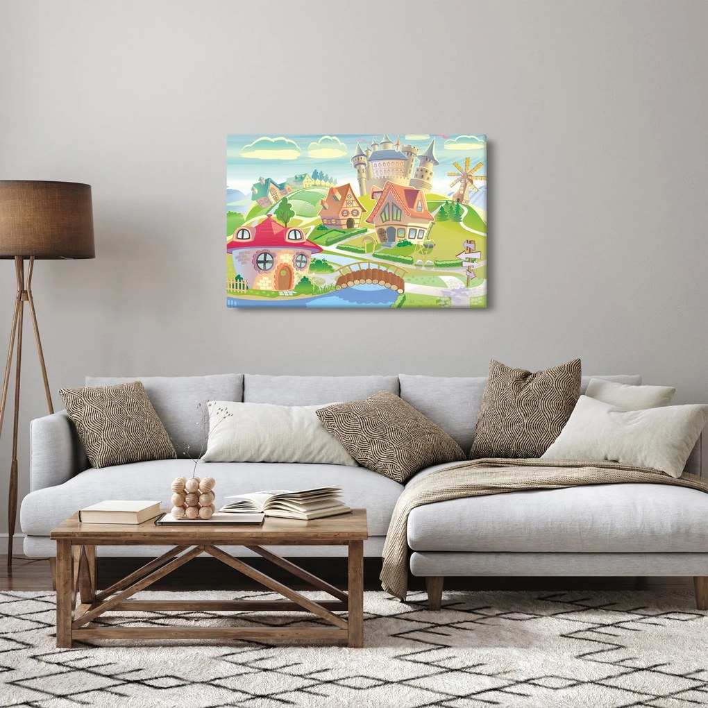 Kép - színes város (90x60 cm)