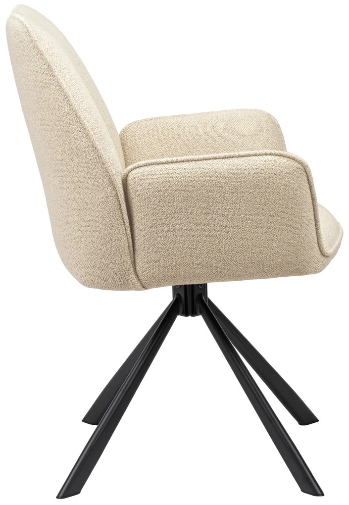 MAZZONI EXPORT YUNI Krémszínű (Monza 90 szövet) - MODERN BOUCLÉ KÁRPITOZOTT FORGÓSZÉK NAPPALIBA/ÉTKEZŐBE/LOFT IRODÁBA