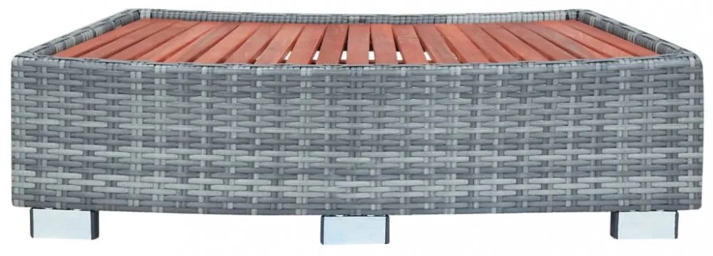 szürke polyrattan spa fellépő 92 x 45 x 25 cm