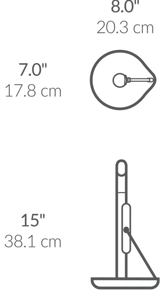 Simplehuman Papírtörlő tartó, 17 cm-estekercsekhez, fekete acél