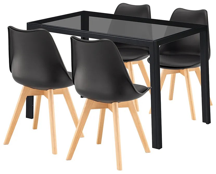 Treva 4+1 étkező garnitúra fekete-fekete