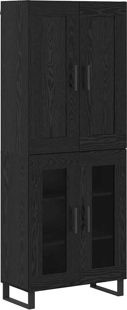 vidaXL Magasfiú Fekete tölgy 69,5 x 34 x 180 cm Faanyag