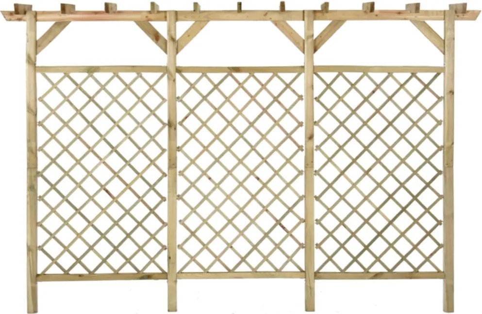 vidaXL impregnált fenyőfa kerti kerítés pergolatetővel 300x50x200cm
