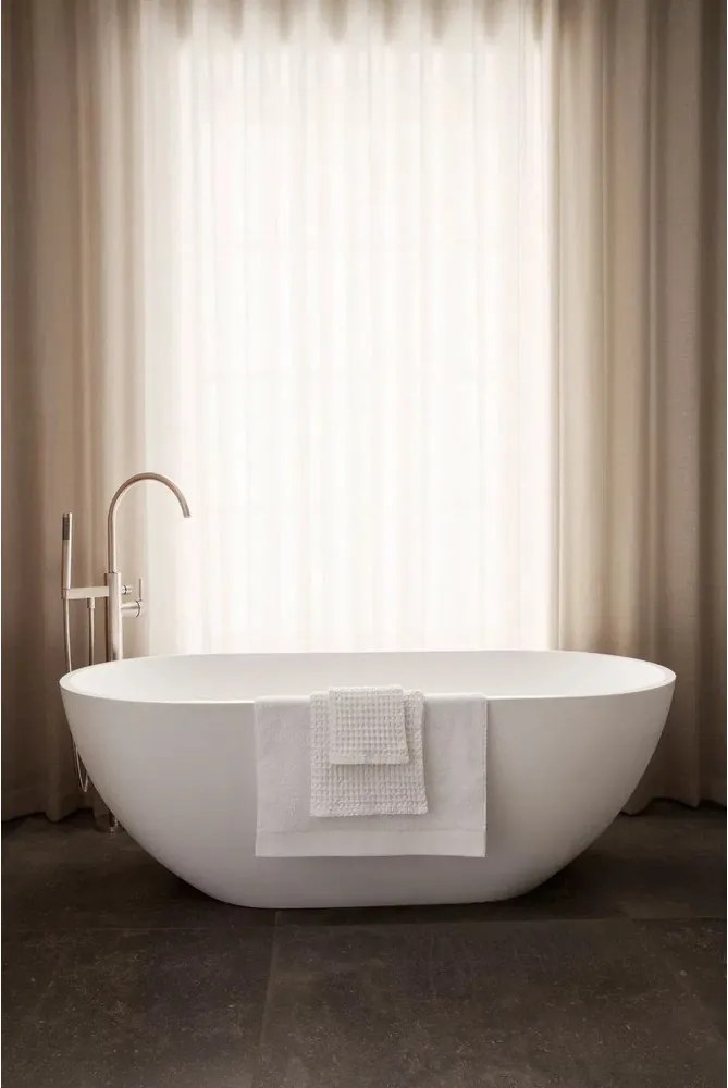 Krémszínű frottír bio pamut törölköző szett 2 db-os 30x50 cm Riva – Blomus