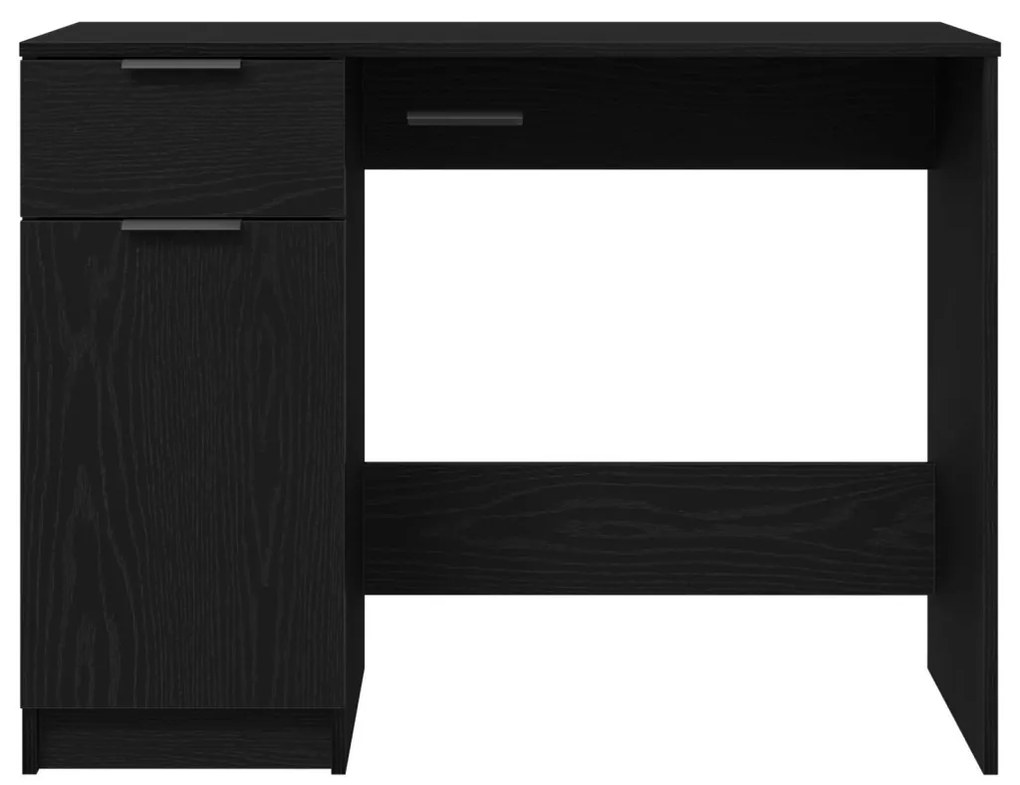 vidaXL Fekete Tölgy Íróasztal - 100x50x75 cm - Mérnöki Fából Készült