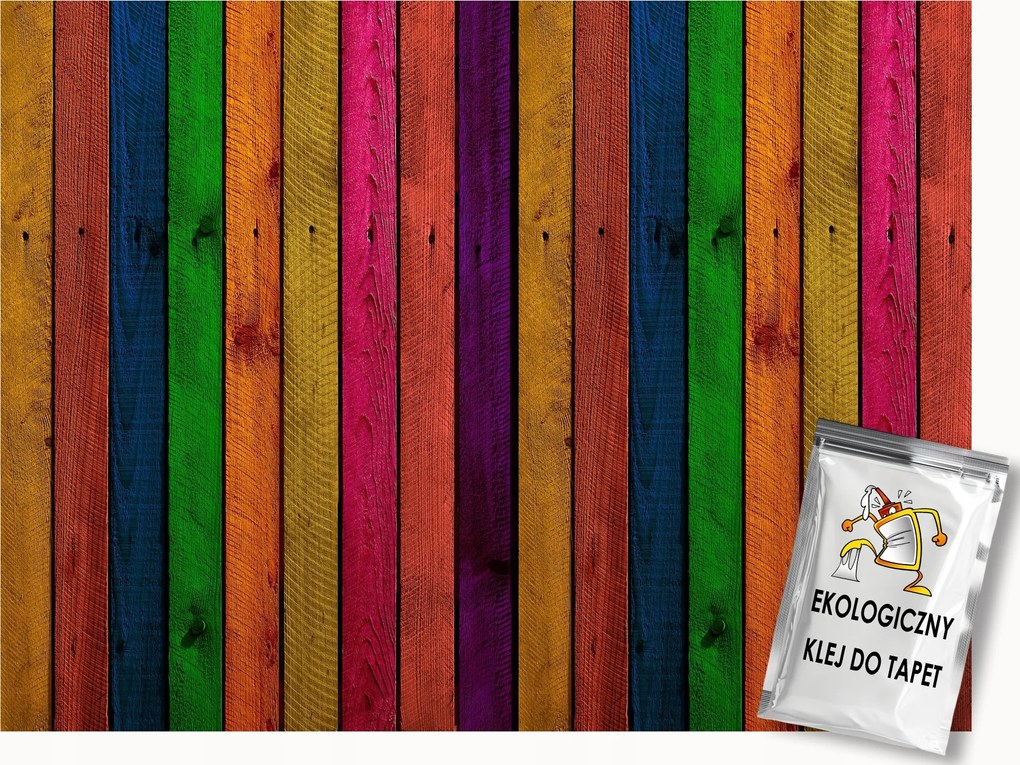 Fotótapéta Flizelina Deszkaszerkezet Színes Fa Panelek 150x105 ragasztó