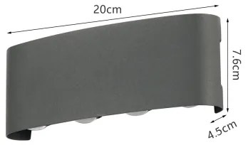 Brilagi - FLAREBOX LED/8W/230V kültéri fali lámpa, antracit, IP65