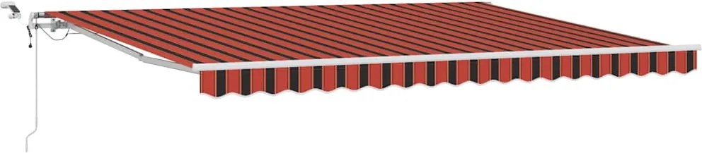vidaXL Behúzható napellenző Narancs és Barna 450 × 300 cm