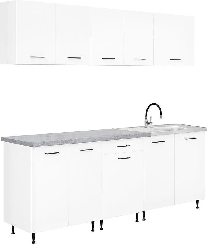 Primo 220 konyhabútor fehér, chromix munkalappal