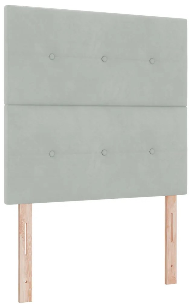 Boxspring Ágy Matrac Kép Sötétszürke 120x200 cm Bársony
