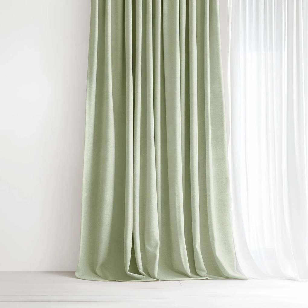 Goldea malaga dekoratív drapéria - zöld természetes 280x135 cm