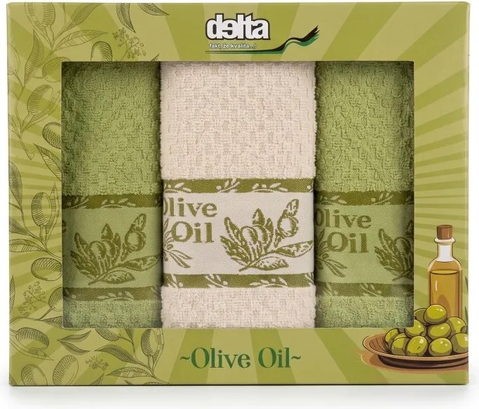 Olive Oil frottír konyharuha szett 3 db