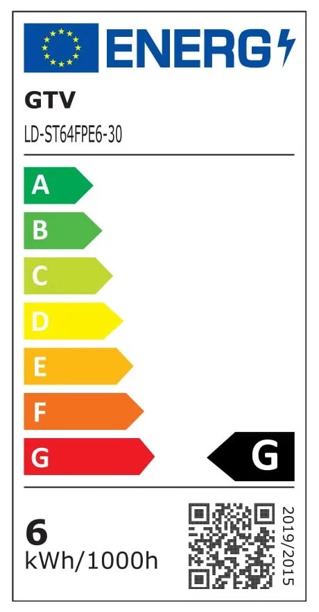 Meleg fehér szálas izzó E27, 6 W – GTV