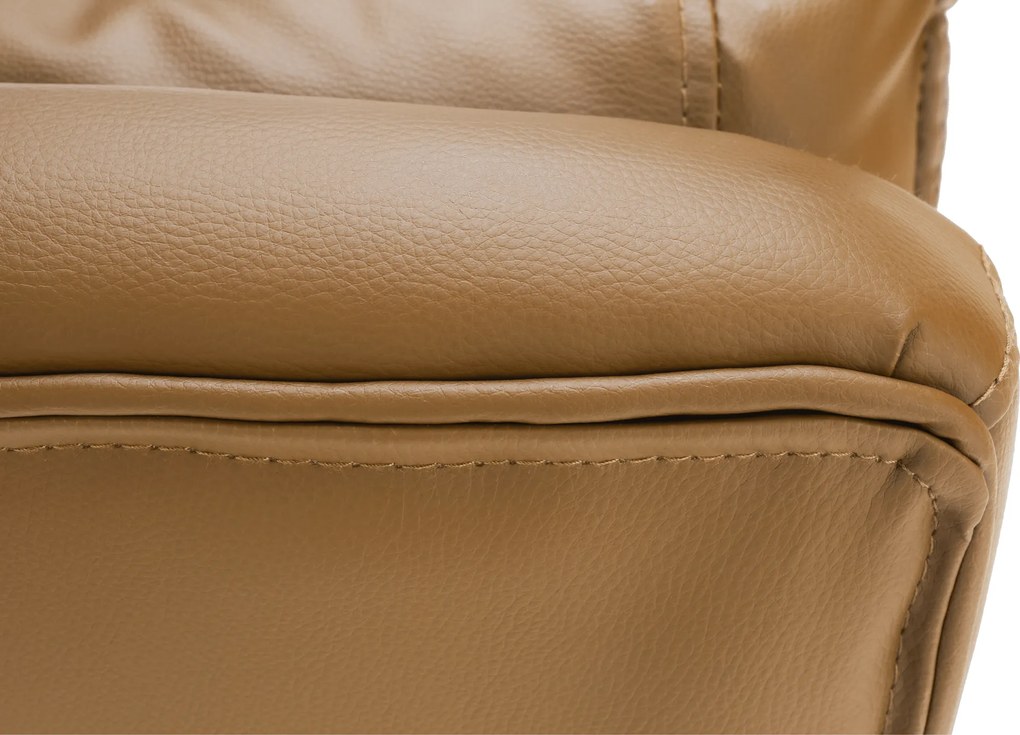 Irodai szék lábtartóval, textilbőr barna, DRAKE