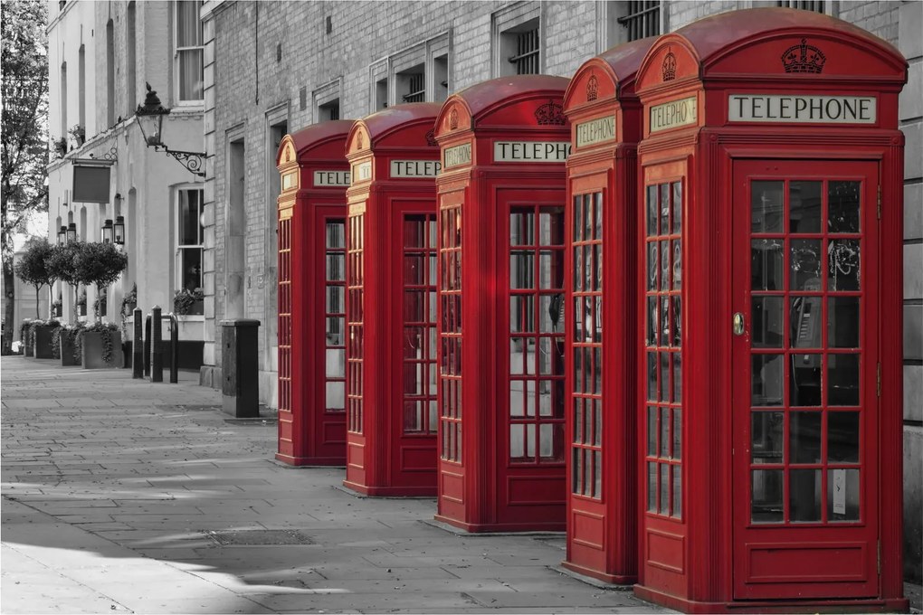 Kép - Londoni telefonfülkék (90x60 cm)