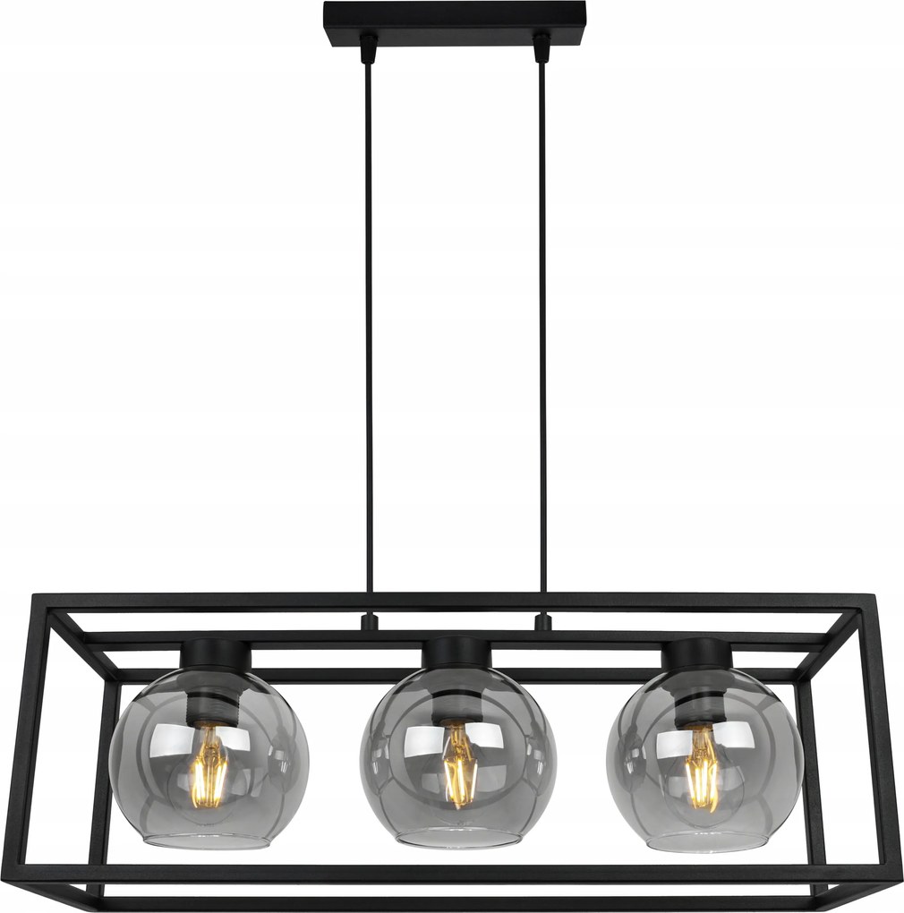 Mennyezeti Lámpa Lógó Csillár Ketrec Hármas Üveg Gömb Modern