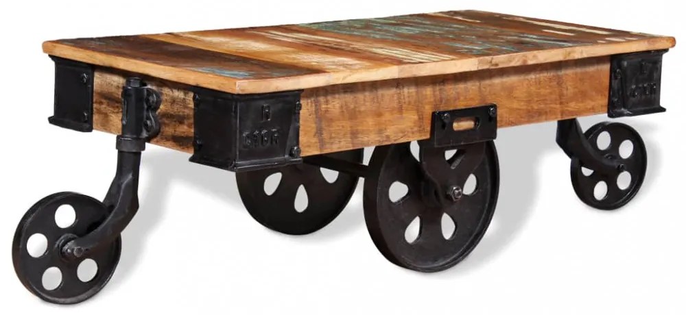 vidaXL újrahasznosított fa dohányzóasztal 90 x 45 x 35 cm