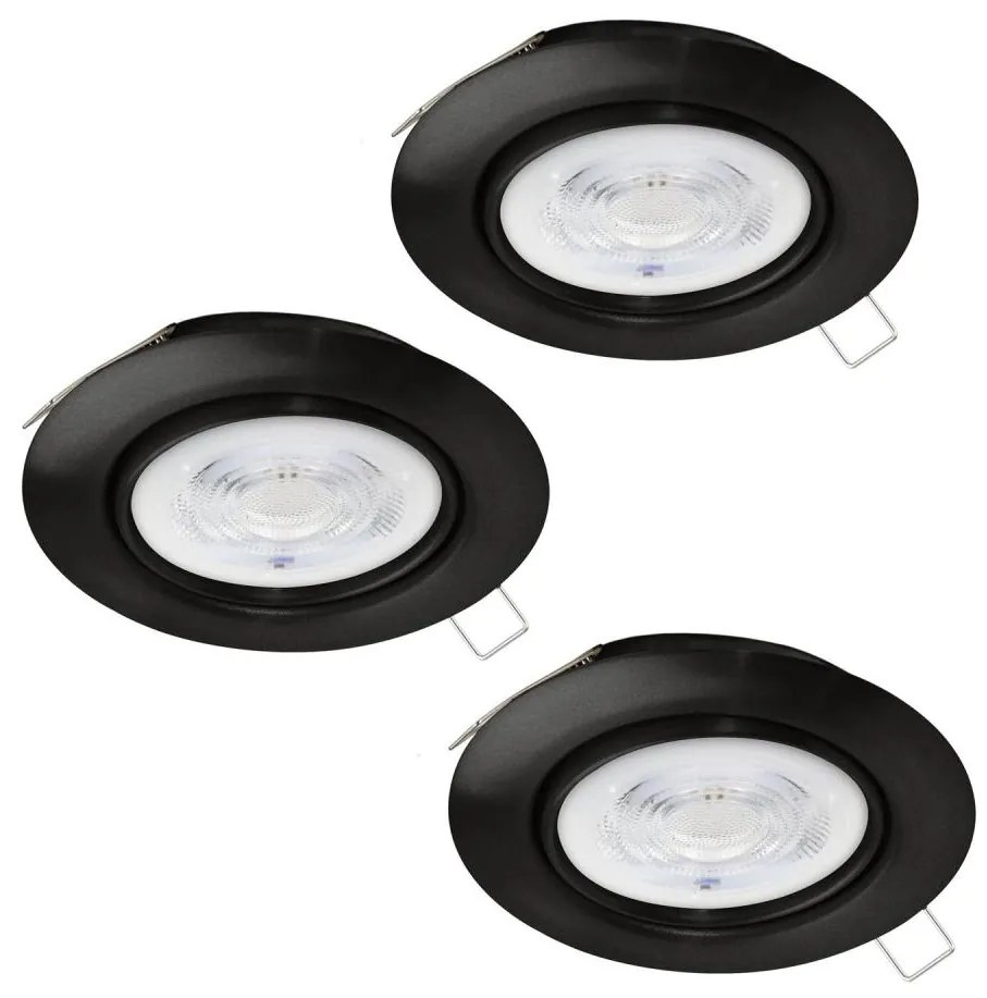 Eglo Eglo 901755 - KÉSZLET 3x LED Beépíthető lámpa FAVAZZINA 1xGU10/4W/230V fekete EG901755