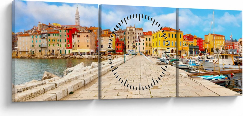 Kép - Poreč régi isztriai városa, Horvátország (órával) (90x30 cm)