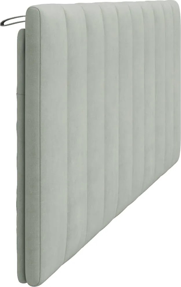 világosszürke bársony fejtámla párna Hanko 200 cm