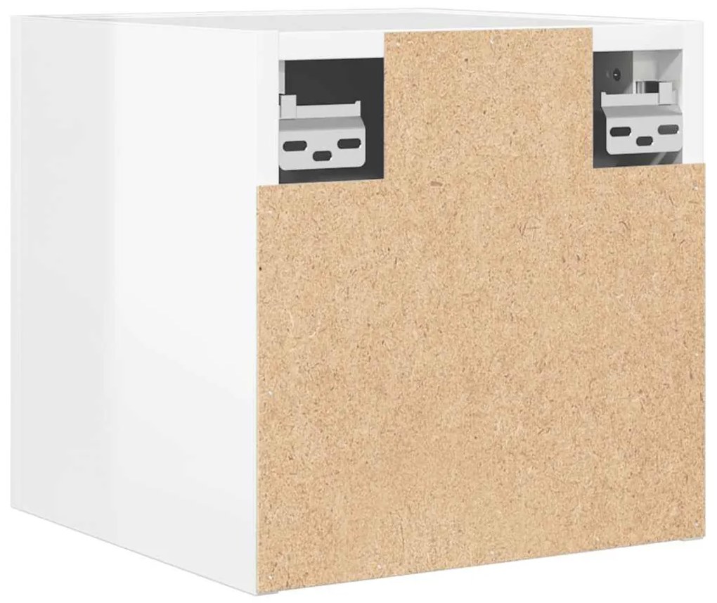 2 db magasfényű fehér falra szerelhető TV-szekrény 30,5x30x30cm