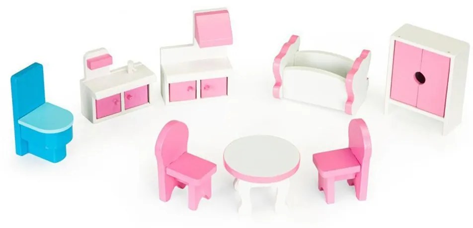 Nagy fa babaház + bútorok ECOTOYS
