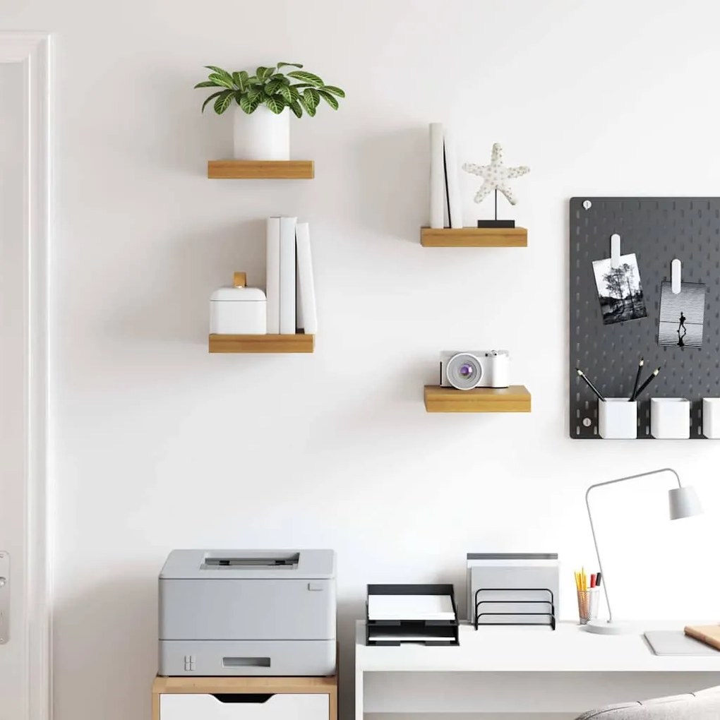 Falpolc Falra szerelhető 4 pcs Bézs 23 x 23,5 x 4 cm Faanyag